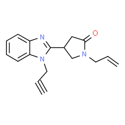 ChemSpider 2D Image | 1-Allyl-4-(1-prop-2-ynyl-1H-benzoimidazol-2-yl)-pyrrolidin-2-one | C17H17N3O