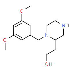 ChemSpider 2D Image | 2-[1-(3,5-Dimethoxybenzyl)-2-piperazinyl]ethanol | C15H24N2O3