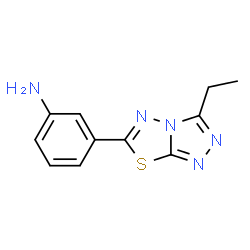 ChemSpider 2D Image | 3-(3-Ethyl[1,2,4]triazolo[3,4-b][1,3,4]thiadiazol-6-yl)aniline | C11H11N5S