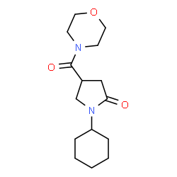 ChemSpider 2D Image | 1-Cyclohexyl-4-(4-morpholinylcarbonyl)-2-pyrrolidinone | C15H24N2O3
