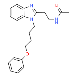 ChemSpider 2D Image | N-{2-[1-(4-Phenoxybutyl)-1H-benzimidazol-2-yl]ethyl}acetamide | C21H25N3O2