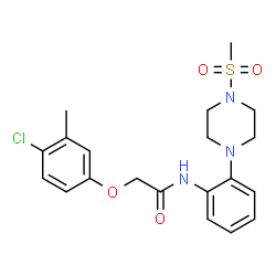 ChemSpider 2D Image | 2-(4-Chloro-3-methylphenoxy)-N-{2-[4-(methylsulfonyl)-1-piperazinyl]phenyl}acetamide | C20H24ClN3O4S