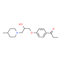 ChemSpider 2D Image | 1-{4-[2-Hydroxy-3-(4-methyl-1-piperidinyl)propoxy]phenyl}-1-propanone | C18H27NO3
