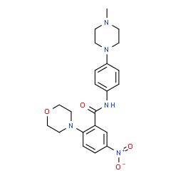 ChemSpider 2D Image | N-[4-(4-Methyl-1-piperazinyl)phenyl]-2-(4-morpholinyl)-5-nitrobenzamide | C22H27N5O4
