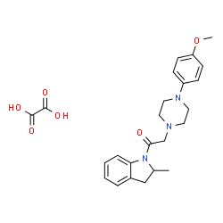 ChemSpider 2D Image | 2-[4-(4-Methoxyphenyl)-1-piperazinyl]-1-(2-methyl-2,3-dihydro-1H-indol-1-yl)ethanone ethanedioate (1:1) | C24H29N3O6