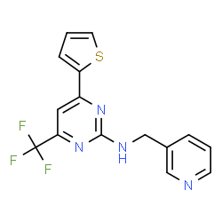 ChemSpider 2D Image | N-(3-Pyridinylmethyl)-4-(2-thienyl)-6-(trifluoromethyl)-2-pyrimidinamine | C15H11F3N4S
