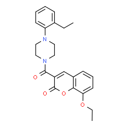 ChemSpider 2D Image | 8-Ethoxy-3-{[4-(2-ethylphenyl)-1-piperazinyl]carbonyl}-2H-chromen-2-one | C24H26N2O4
