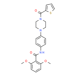 ChemSpider 2D Image | 2,6-Dimethoxy-N-{4-[4-(2-thienylcarbonyl)-1-piperazinyl]phenyl}benzamide | C24H25N3O4S