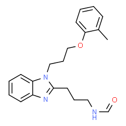 ChemSpider 2D Image | N-(3-{1-[3-(2-Methylphenoxy)propyl]-1H-benzimidazol-2-yl}propyl)formamide | C21H25N3O2
