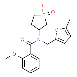 ChemSpider 2D Image | N-(1,1-Dioxidotetrahydro-3-thiophenyl)-2-methoxy-N-[(5-methyl-2-furyl)methyl]benzamide | C18H21NO5S