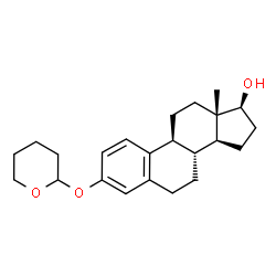 ChemSpider 2D Image | (17beta)-3-(Tetrahydro-2H-pyran-2-yloxy)estra-1,3,5(10)-trien-17-ol | C23H32O3