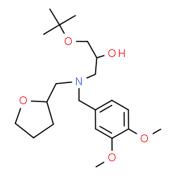ChemSpider 2D Image | 1-[(3,4-Dimethoxybenzyl)(tetrahydro-2-furanylmethyl)amino]-3-[(2-methyl-2-propanyl)oxy]-2-propanol | C21H35NO5