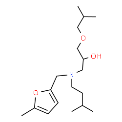 ChemSpider 2D Image | 1-Isobutoxy-3-{(3-methylbutyl)[(5-methyl-2-furyl)methyl]amino}-2-propanol | C18H33NO3