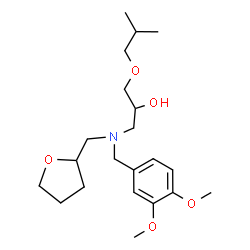 ChemSpider 2D Image | 1-[(3,4-Dimethoxybenzyl)(tetrahydro-2-furanylmethyl)amino]-3-isobutoxy-2-propanol | C21H35NO5