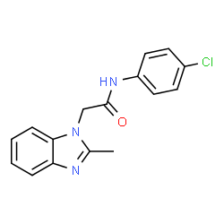ChemSpider 2D Image | N-(4-Chlorophenyl)-2-(2-methyl-1H-benzimidazol-1-yl)acetamide | C16H14ClN3O