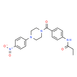 ChemSpider 2D Image | N-(4-{[4-(4-Nitrophenyl)-1-piperazinyl]carbonyl}phenyl)propanamide | C20H22N4O4