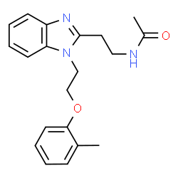 ChemSpider 2D Image | N-{2-[1-(2-o-Tolyloxy-ethyl)-1H-benzoimidazol-2-yl]-ethyl}-acetamide | C20H23N3O2
