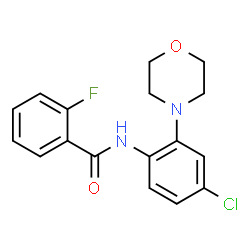 ChemSpider 2D Image | N-[4-Chloro-2-(4-morpholinyl)phenyl]-2-fluorobenzamide | C17H16ClFN2O2