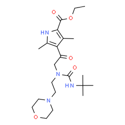 ChemSpider 2D Image | Ethyl 3,5-dimethyl-4-{N-[(2-methyl-2-propanyl)carbamoyl]-N-[2-(4-morpholinyl)ethyl]glycyl}-1H-pyrrole-2-carboxylate | C22H36N4O5