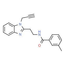 ChemSpider 2D Image | 3-Methyl-N-[2-(1-prop-2-ynyl-1H-benzoimidazol-2-yl)-ethyl]-benzamide | C20H19N3O