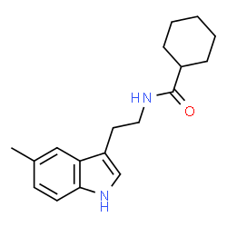ChemSpider 2D Image | N-[2-(5-Methyl-1H-indol-3-yl)ethyl]cyclohexanecarboxamide | C18H24N2O