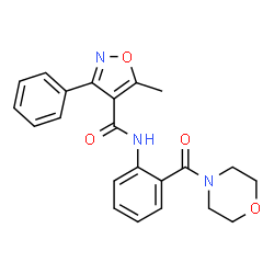ChemSpider 2D Image | 5-Methyl-N-[2-(4-morpholinylcarbonyl)phenyl]-3-phenyl-1,2-oxazole-4-carboxamide | C22H21N3O4