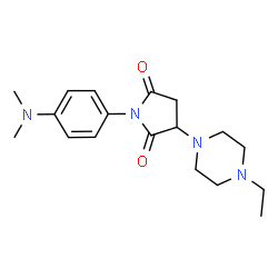 ChemSpider 2D Image | 1-[4-(Dimethylamino)phenyl]-3-(4-ethyl-1-piperazinyl)-2,5-pyrrolidinedione | C18H26N4O2