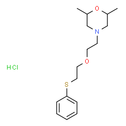 ChemSpider 2D Image | 2,6-Dimethyl-4-{2-[2-(phenylsulfanyl)ethoxy]ethyl}morpholine hydrochloride (1:1) | C16H26ClNO2S