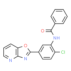 ChemSpider 2D Image | N-[2-Chloro-5-([1,3]oxazolo[4,5-b]pyridin-2-yl)phenyl]benzamide | C19H12ClN3O2