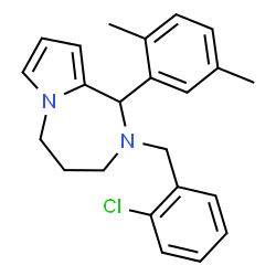 ChemSpider 2D Image | 2-(2-Chlorobenzyl)-1-(2,5-dimethylphenyl)-2,3,4,5-tetrahydro-1H-pyrrolo[1,2-a][1,4]diazepine | C23H25ClN2