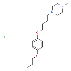ChemSpider 2D Image | 1-Methyl-4-[4-(4-propoxyphenoxy)butyl]piperazine hydrochloride (1:1) | C18H31ClN2O2