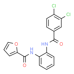 ChemSpider 2D Image | N-{2-[(3,4-Dichlorobenzoyl)amino]phenyl}-2-furamide | C18H12Cl2N2O3