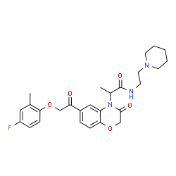 ChemSpider 2D Image | 2-{6-[(4-Fluoro-2-methylphenoxy)acetyl]-3-oxo-2,3-dihydro-4H-1,4-benzoxazin-4-yl}-N-[2-(1-piperidinyl)ethyl]propanamide | C27H32FN3O5