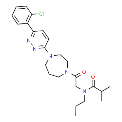 ChemSpider 2D Image | N-(2-{4-[6-(2-Chlorophenyl)-3-pyridazinyl]-1,4-diazepan-1-yl}-2-oxoethyl)-2-methyl-N-propylpropanamide | C24H32ClN5O2