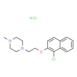 ChemSpider 2D Image | 1-{2-[(1-Chloro-2-naphthyl)oxy]ethyl}-4-methylpiperazine hydrochloride (1:1) | C17H22Cl2N2O