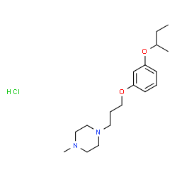ChemSpider 2D Image | 1-[3-(3-sec-Butoxyphenoxy)propyl]-4-methylpiperazine hydrochloride (1:1) | C18H31ClN2O2