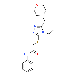 ChemSpider 2D Image | 2-{[4-Ethyl-5-(4-morpholinylmethyl)-4H-1,2,4-triazol-3-yl]sulfanyl}-N-phenylacetamide | C17H23N5O2S