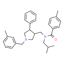 ChemSpider 2D Image | N-Isobutyl-4-methyl-N-{[1-(3-methylbenzyl)-4-phenyl-3-pyrrolidinyl]methyl}benzamide | C31H38N2O