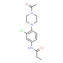 ChemSpider 2D Image | N-[4-(4-Acetyl-1-piperazinyl)-3-chlorophenyl]propanamide | C15H20ClN3O2