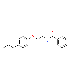 ChemSpider 2D Image | N-[2-(4-Propylphenoxy)ethyl]-2-(trifluoromethyl)benzamide | C19H20F3NO2