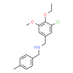 ChemSpider 2D Image | 1-(3-Chloro-4-ethoxy-5-methoxyphenyl)-N-(4-methylbenzyl)methanamine | C18H22ClNO2
