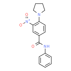 ChemSpider 2D Image | 3-Nitro-N-phenyl-4-(1-pyrrolidinyl)benzamide | C17H17N3O3