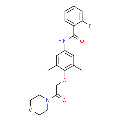 ChemSpider 2D Image | N-{3,5-Dimethyl-4-[2-(4-morpholinyl)-2-oxoethoxy]phenyl}-2-fluorobenzamide | C21H23FN2O4