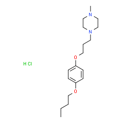 ChemSpider 2D Image | 1-[3-(4-Butoxyphenoxy)propyl]-4-methylpiperazine hydrochloride (1:1) | C18H31ClN2O2