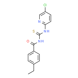 ChemSpider 2D Image | N-[(5-Chloro-2-pyridinyl)carbamothioyl]-4-ethylbenzamide | C15H14ClN3OS