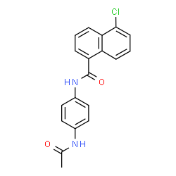 ChemSpider 2D Image | N-(4-Acetamidophenyl)-5-chloro-1-naphthamide | C19H15ClN2O2