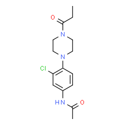 ChemSpider 2D Image | N-[3-Chloro-4-(4-propionyl-1-piperazinyl)phenyl]acetamide | C15H20ClN3O2