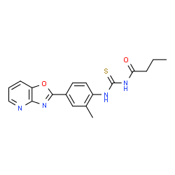 ChemSpider 2D Image | N-{[2-Methyl-4-([1,3]oxazolo[4,5-b]pyridin-2-yl)phenyl]carbamothioyl}butanamide | C18H18N4O2S