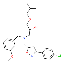 ChemSpider 2D Image | 1-[{[3-(4-Chlorophenyl)-4,5-dihydro-1,2-oxazol-5-yl]methyl}(3-methoxybenzyl)amino]-3-isobutoxy-2-propanol | C25H33ClN2O4