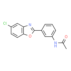 ChemSpider 2D Image | N-[3-(5-Chloro-1,3-benzoxazol-2-yl)phenyl]acetamide | C15H11ClN2O2